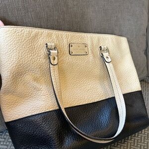 Kate Spade Black and Cream Leather Tote